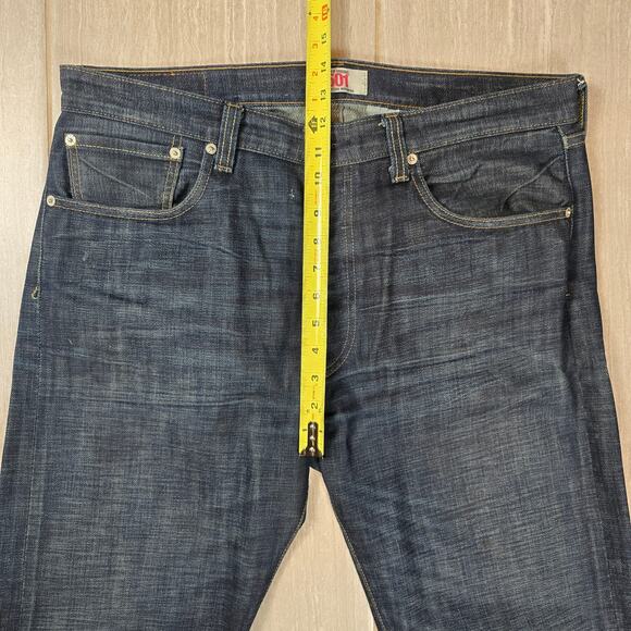 Levis 501 Button Fly Mens Jeans Classic Originals 34x34 Medium Blue Straight Leg - Picture 5 of 11